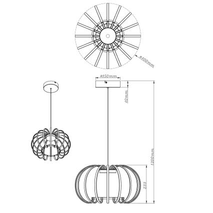 Globo - himmennettävä LED-riippuvalaisin vaijerilla LED/40W/230V 3000K musta