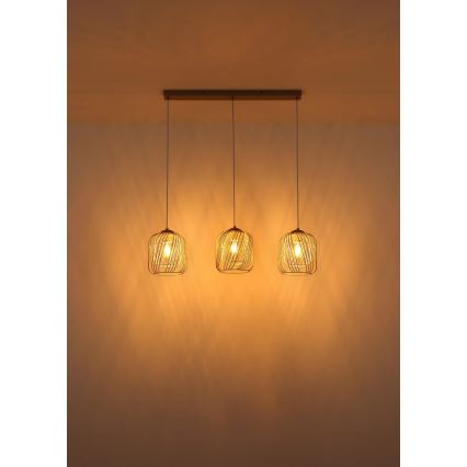 Globo - Riippuvalaisin kaapelilla 3xE27/40W/230V beige/valkoinen