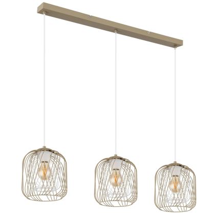 Globo - Riippuvalaisin kaapelilla 3xE27/40W/230V beige/valkoinen