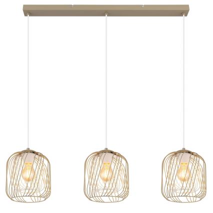 Globo - Riippuvalaisin kaapelilla 3xE27/40W/230V beige/valkoinen