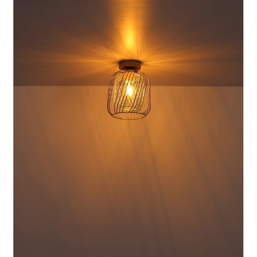 Globo - Kattovalaisin 1xE27/40W/230V halkaisija 18 cm beige/valkoinen