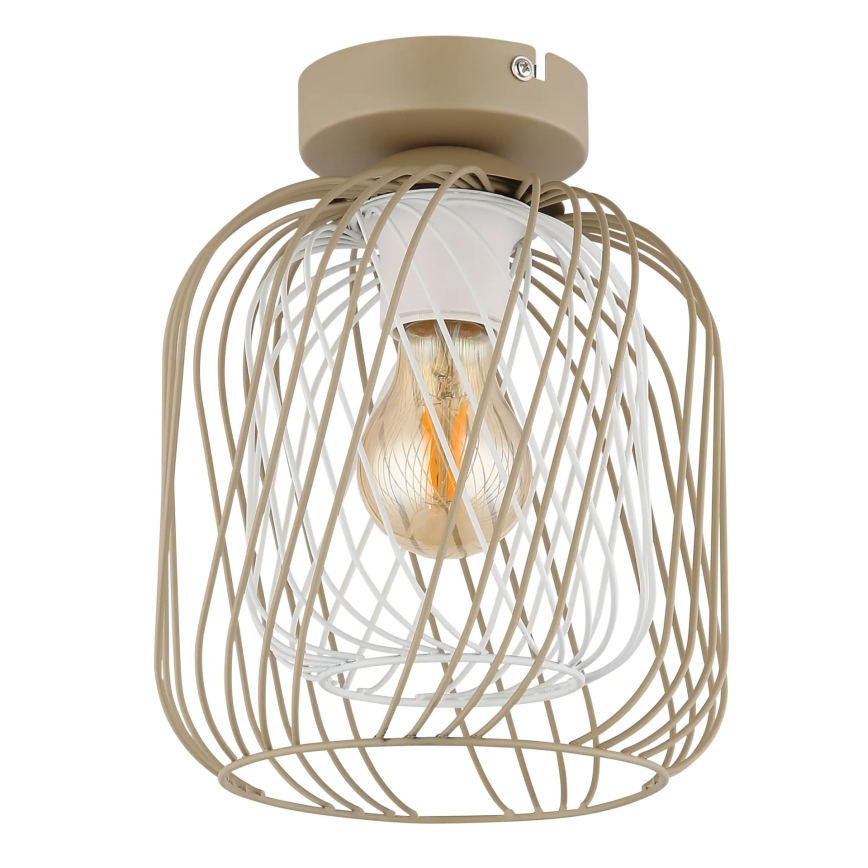 Globo - Kattovalaisin 1xE27/40W/230V halkaisija 18 cm beige/valkoinen