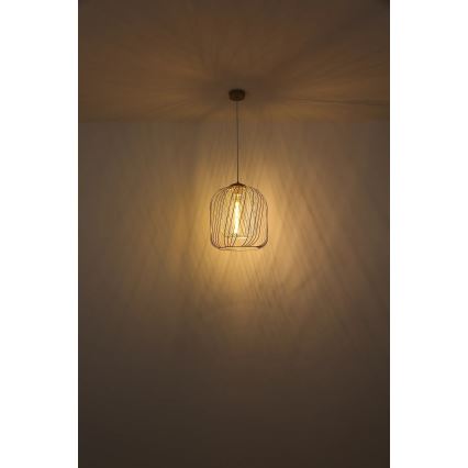 Globo - Riippuvalaisin vaijerilla 1xE27/40W/230V, halkaisija 35 cm, beige/valkoinen