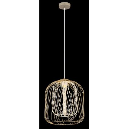 Globo - Riippuvalaisin vaijerilla 1xE27/40W/230V, halkaisija 35 cm, beige/valkoinen