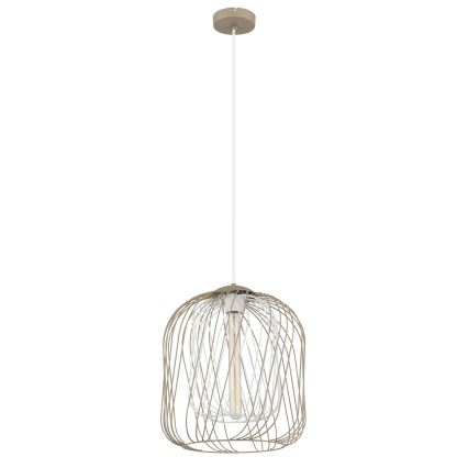 Globo - Riippuvalaisin vaijerilla 1xE27/40W/230V, halkaisija 35 cm, beige/valkoinen