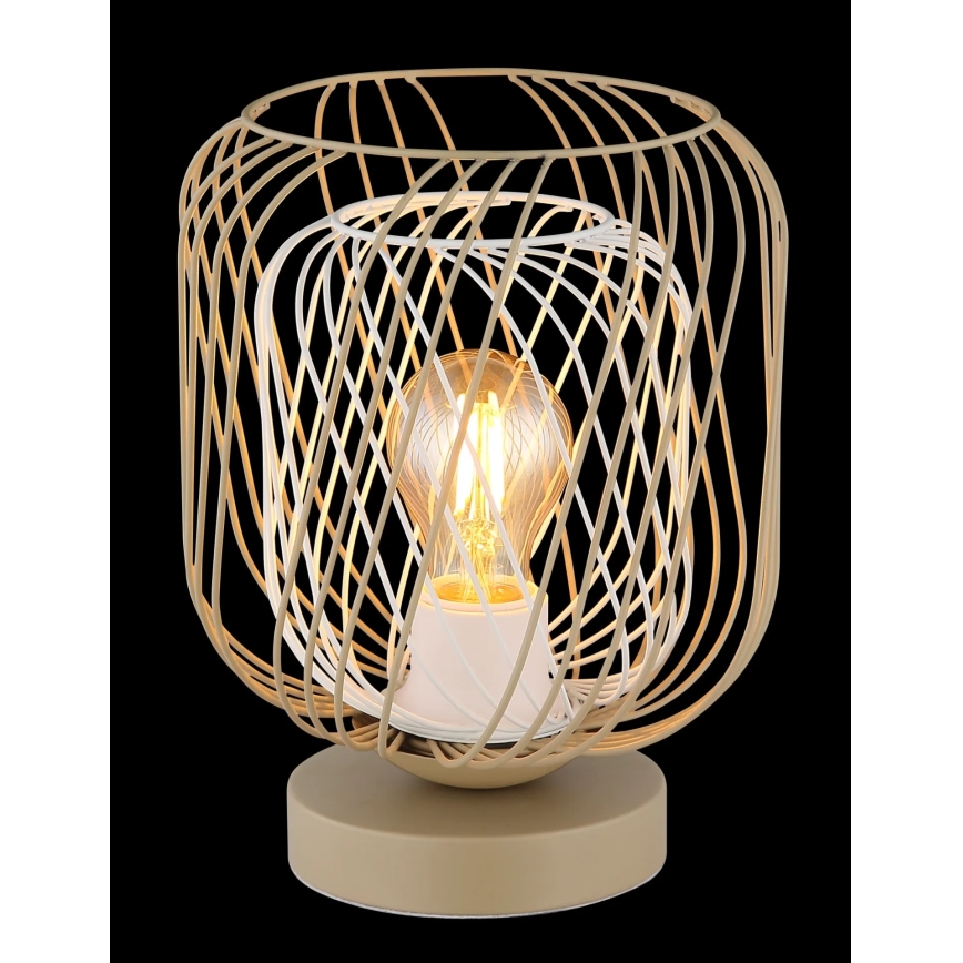 Globo - Pöytälamppu 1xE27/40W/230V beige/valkoinen