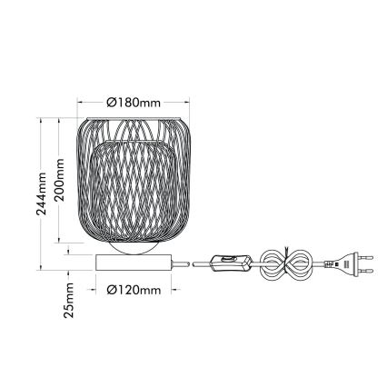 Globo - Pöytälamppu 1xE27/40W/230V beige/valkoinen