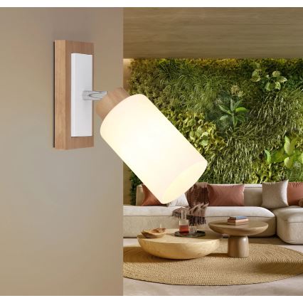 Globo - Seinään asennettava kohdevalaisin 1xE27/60W/230V beige/valkoinen