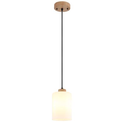 Globo - Riippuvalaisin vaijerilla 1xE27/60W/230V tammi/valkoinen