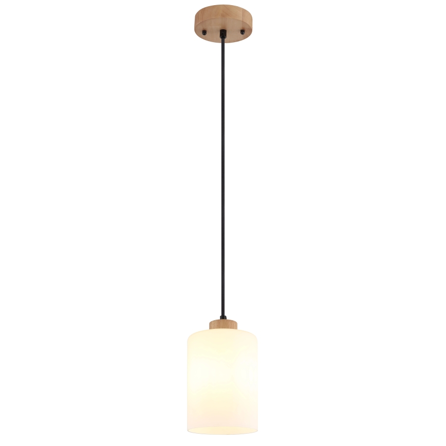 Globo - Riippuvalaisin vaijerilla 1xE27/60W/230V tammi/valkoinen