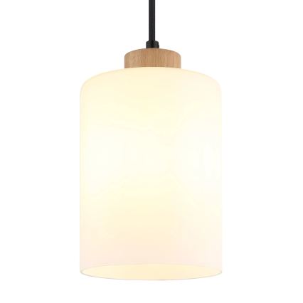 Globo - Riippuvalaisin vaijerilla 1xE27/60W/230V tammi/valkoinen