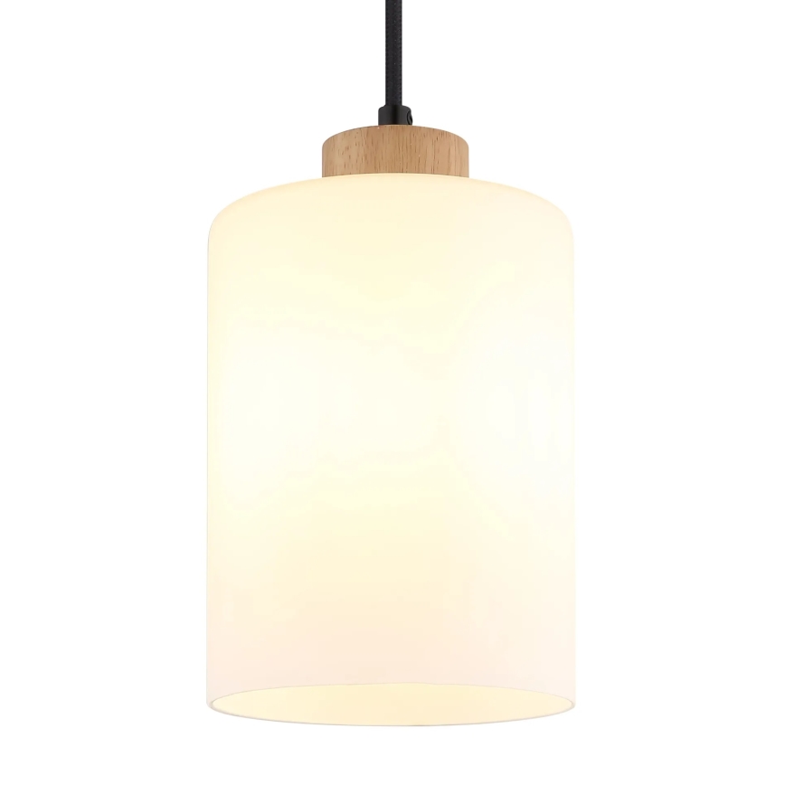 Globo - Riippuvalaisin vaijerilla 1xE27/60W/230V tammi/valkoinen
