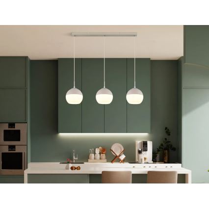 Globo - Riippuvalaisin vaijerilla 3xE27/60W/230V
