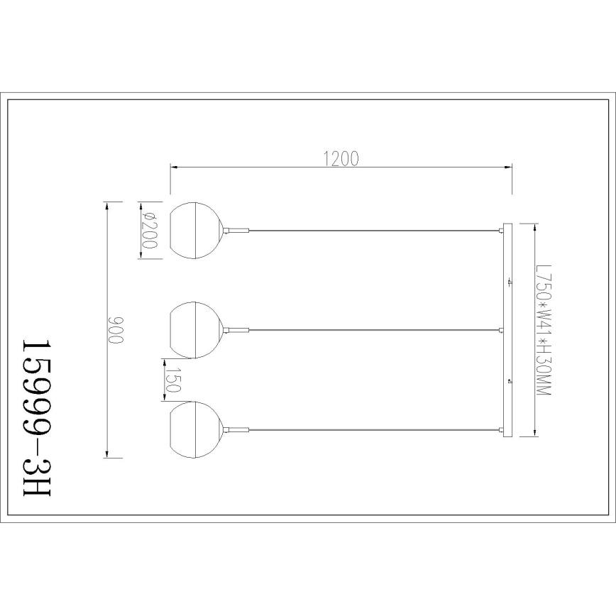Globo - Riippuvalaisin vaijerilla 3xE27/60W/230V