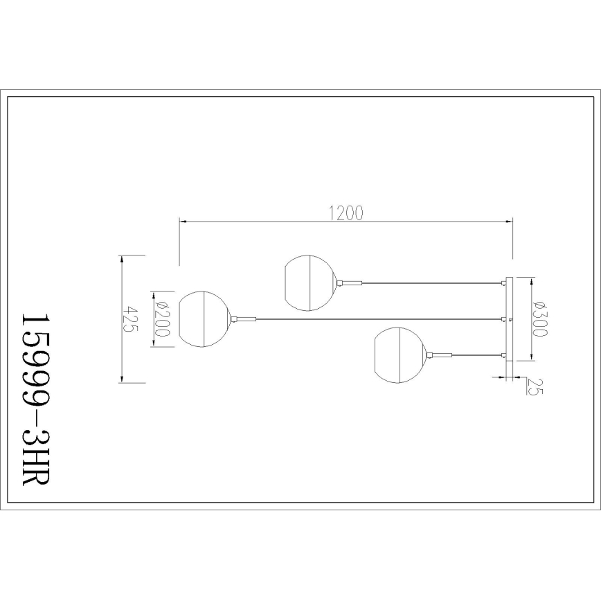 Globo - Riippuvalaisin vaijerilla 3xE27/60W/230V
