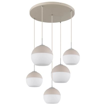 Globo - Riippuvalaisin vaijerikiinnityksellä 5xE27/60W/230V