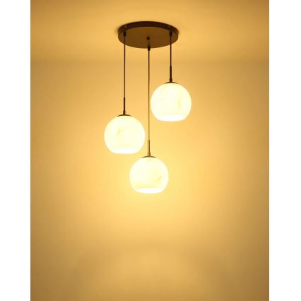 Globo - Riippuvalaisin vaijerilla 3xE27/60W/230V halkaisija 42,5 cm