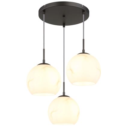 Globo - Riippuvalaisin vaijerilla 3xE27/60W/230V halkaisija 42,5 cm