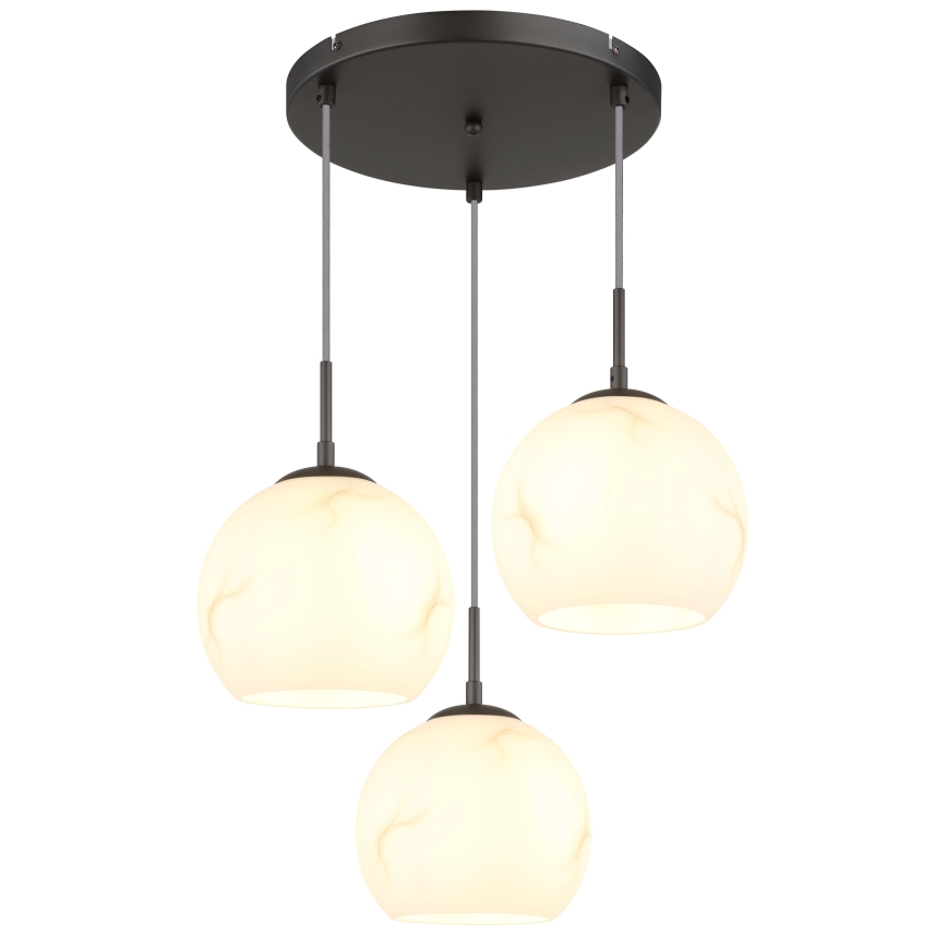 Globo - Riippuvalaisin vaijerilla 3xE27/60W/230V halkaisija 42,5 cm