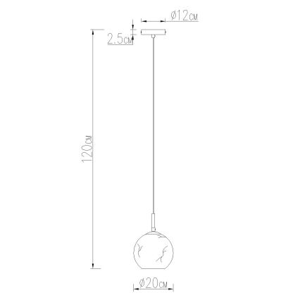 Globo - Riippuvalaisin vaijerilla 1xE27/60W/230V Ø 20 cm