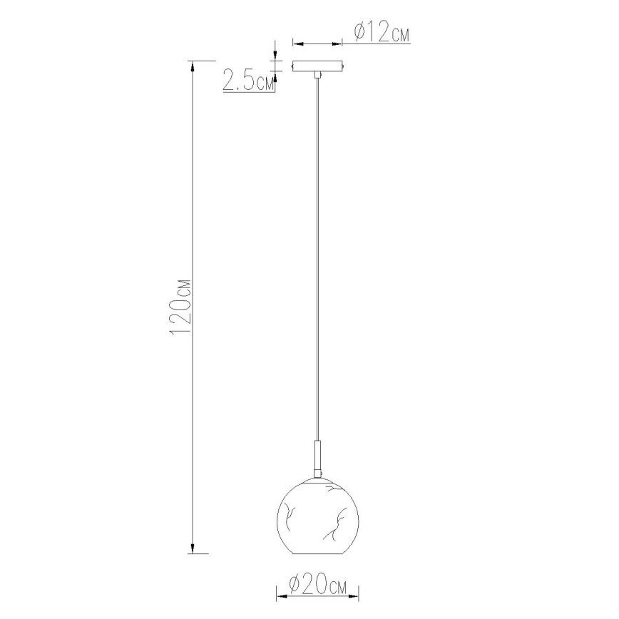 Globo - Riippuvalaisin vaijerilla 1xE27/60W/230V Ø 20 cm