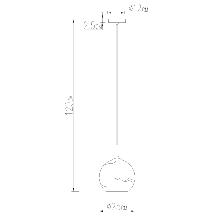 Globo - Riippuvalaisin vaijerilla 1xE27/60W/230V halkaisija 25 cm