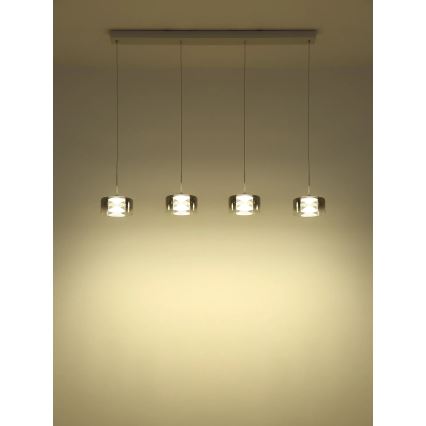 Globo - LED-riippuvalaisin vaijerilla LED/24W/230V valkoinen/savunharmaa