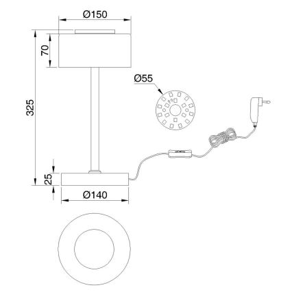 Globo - LED-pöytävalaisin LED/6W/230V