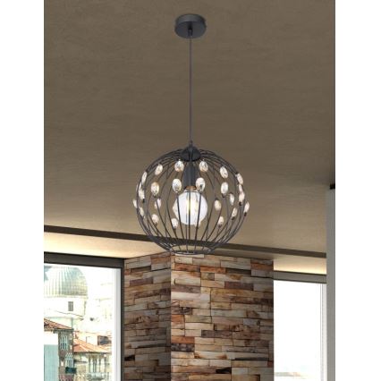 Globo - Riippuvalaisin vaijerilla 1xE27/60W/230V, halkaisija 30 cm