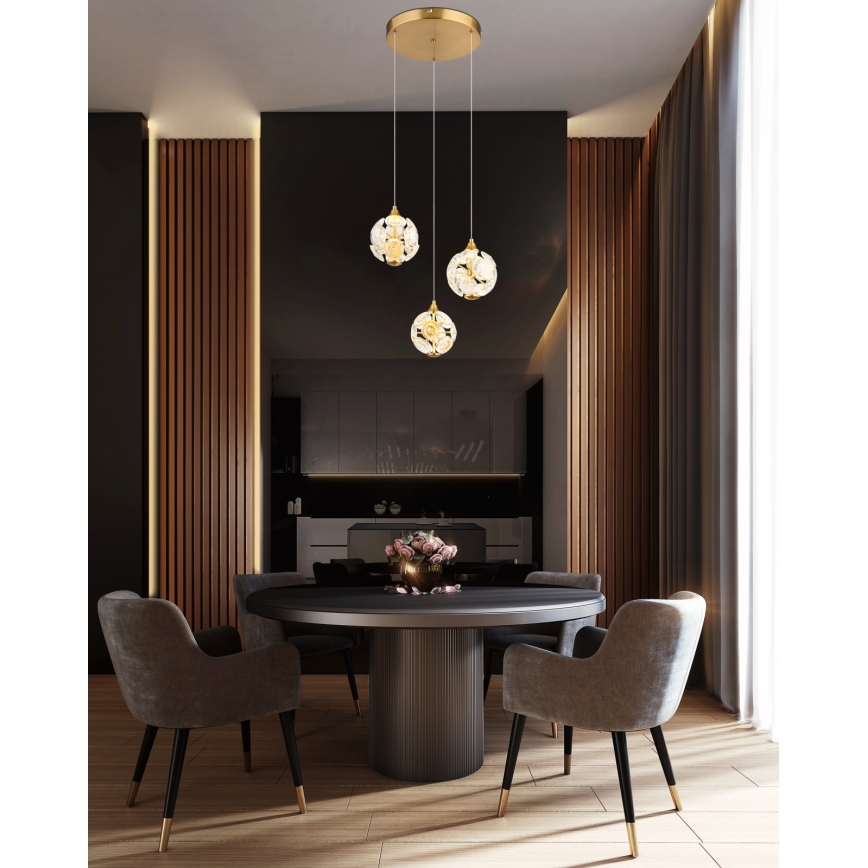 Globo - LED-riippuvalaisin langalla LED/24W/230V 3000K kultainen
