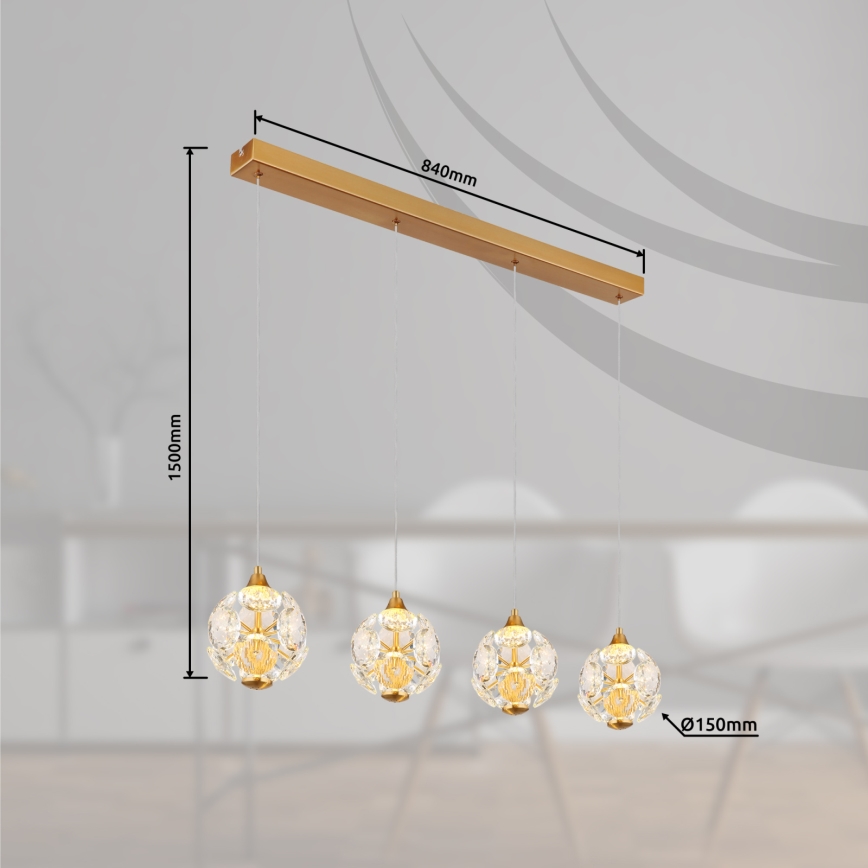 Globo - LED-riippuvalaisin vaijerilla LED/32W/230V 3000K kultainen