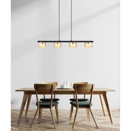 Globo - LED-kattokruunu johdossa 4xGX53/6W/230V savuinen/ruskea