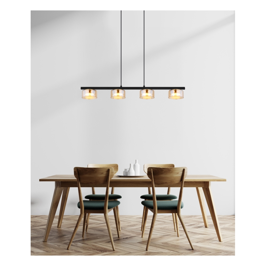 Globo - LED-kattokruunu johdossa 4xGX53/6W/230V savuinen/ruskea