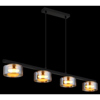 Globo - LED-kattokruunu johdossa 4xGX53/6W/230V savuinen/ruskea