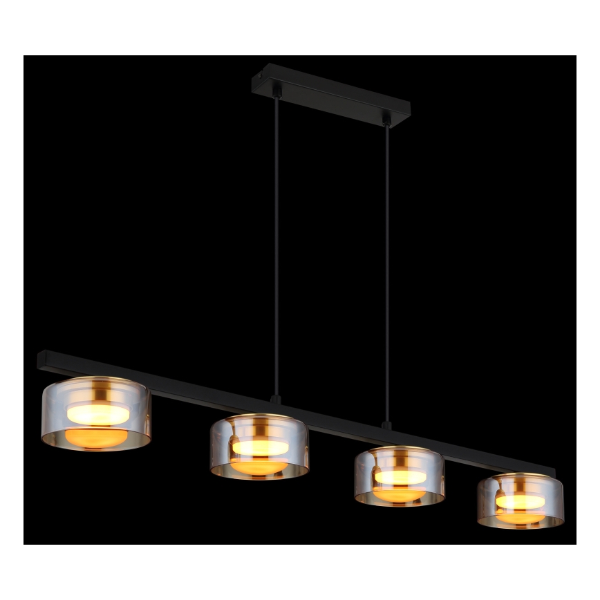 Globo - LED-kattokruunu johdossa 4xGX53/6W/230V savuinen/ruskea