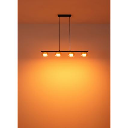 Globo - LED-kattokruunu johdossa 4xGX53/6W/230V savuinen/ruskea