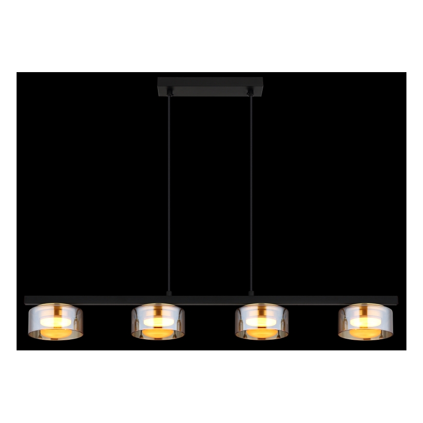 Globo - LED-kattokruunu johdossa 4xGX53/6W/230V savuinen/ruskea