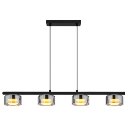 Globo - LED-kattokruunu johdossa 4xGX53/6W/230V savuinen/musta