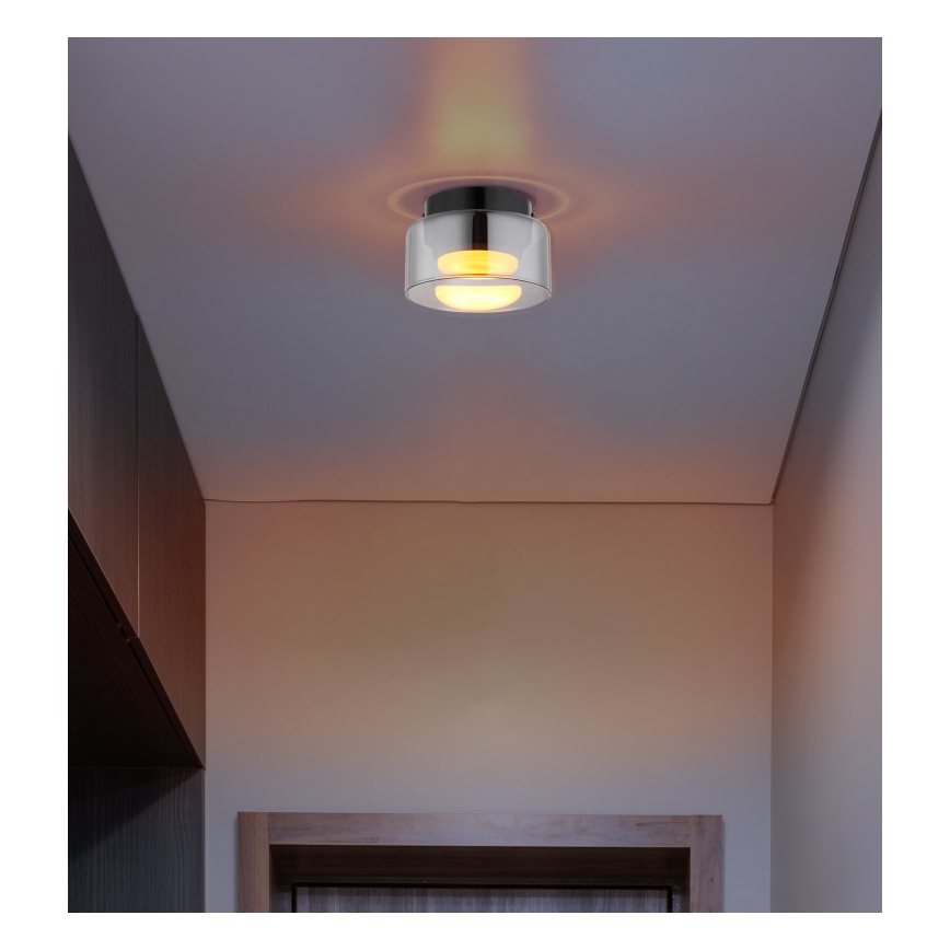 Globo - LED-kattovalaisin 1xGX53/6W/230V halkaisija 13 cm savuinen/musta