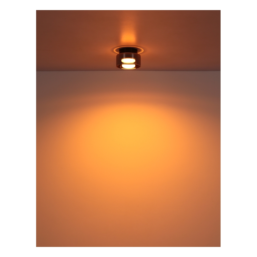 Globo - LED-kattovalaisin 1xGX53/6W/230V halkaisija 13 cm savuinen/musta