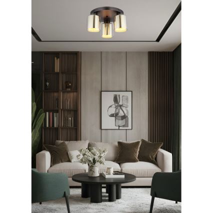 Globo - Kattovalaisin 3xE27/60W/230V kiiltävä kromi halkaisija 34,5 cm