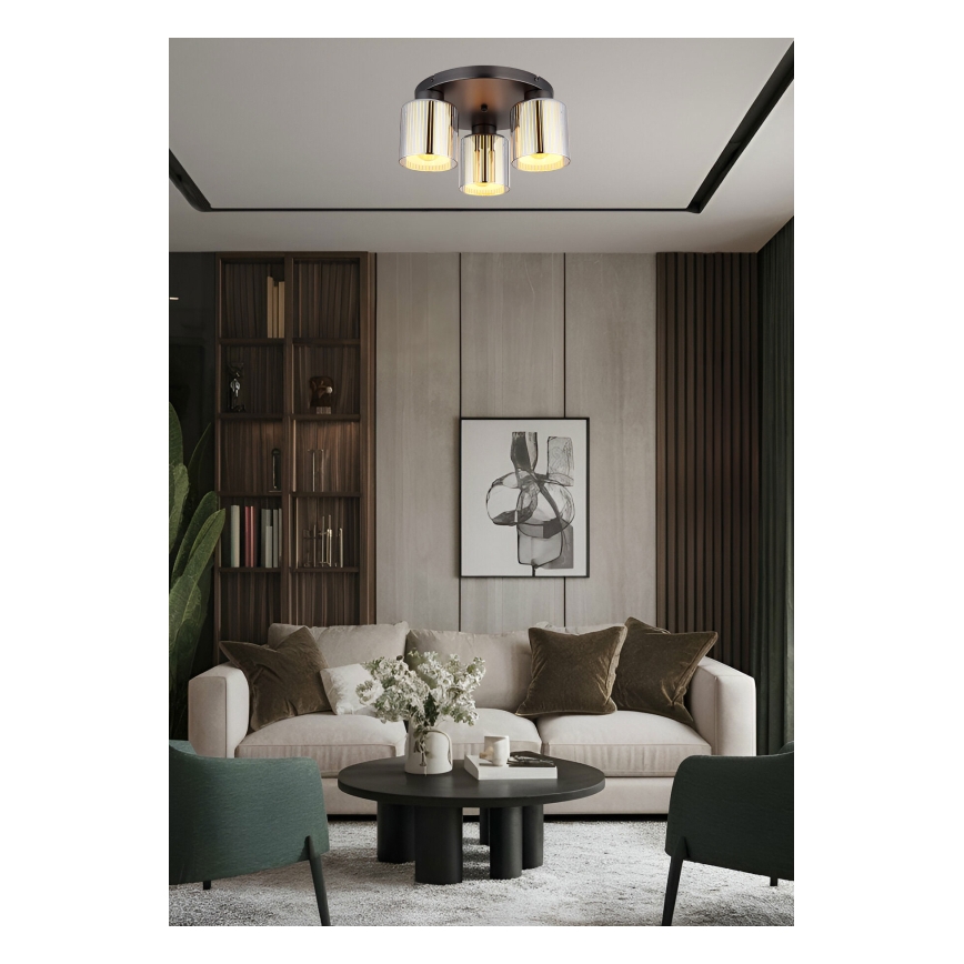 Globo - Kattovalaisin 3xE27/60W/230V kiiltävä kromi halkaisija 34,5 cm