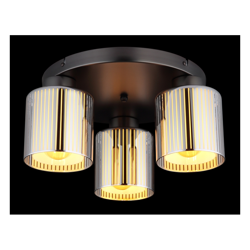 Globo - Kattovalaisin 3xE27/60W/230V kiiltävä kromi halkaisija 34,5 cm