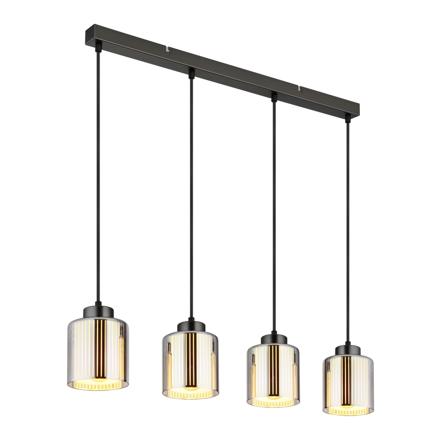 Globo - Kattokruunu johdossa 4xE27/60W/230V kiiltävä kromi