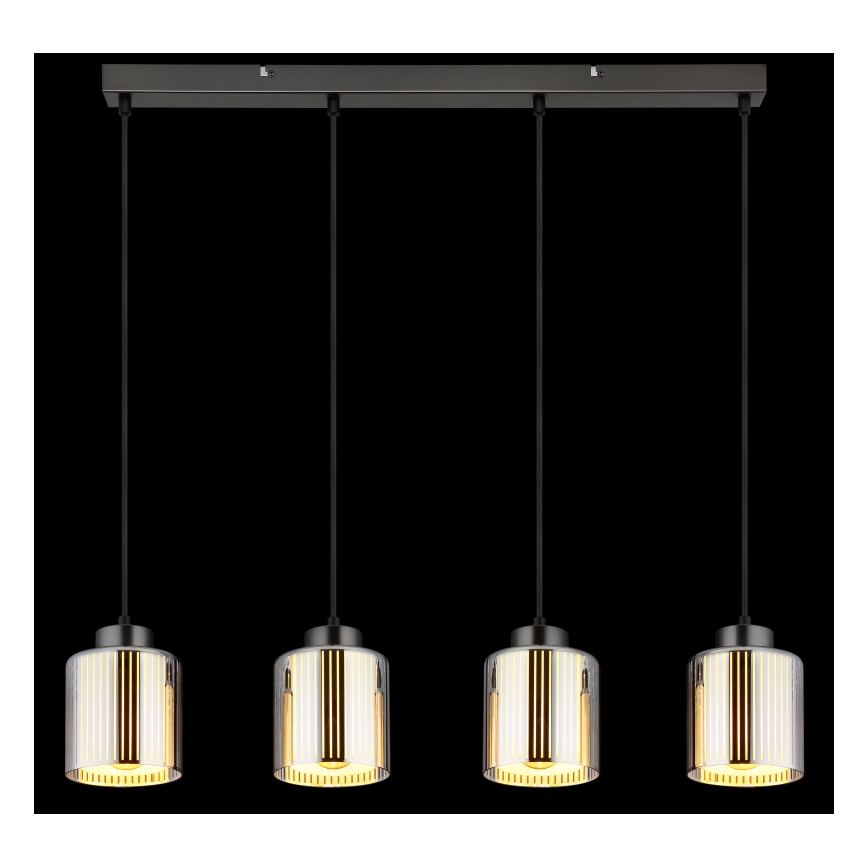 Globo - Kattokruunu johdossa 4xE27/60W/230V kiiltävä kromi