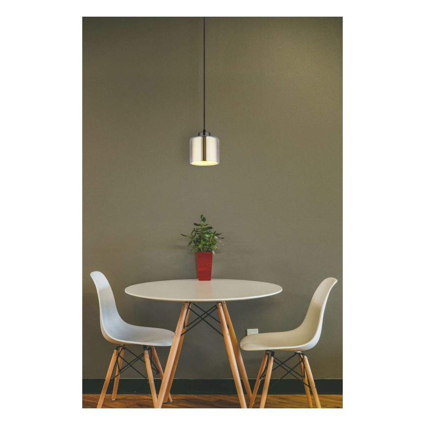 Globo - Kattokruunu johdossa 1xE27/60W/230V kiiltävä kromi halkaisija 14 cm