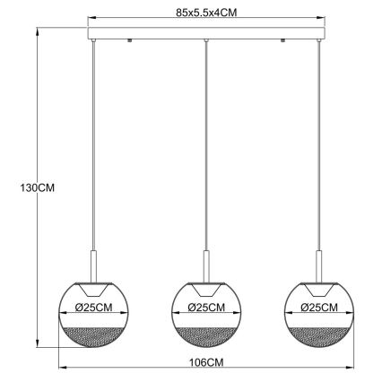 Globo - LED-riippuvalaisin kaapelilla LED/20W/230V