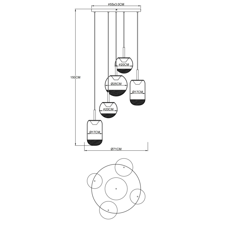 Globo - LED-riippuvalaisin vaijerilla LED/35W/230V