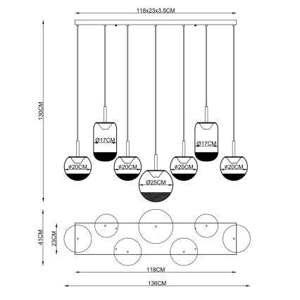 Globo - vaijerikiinnitteinen LED-riippuvalaisin LED/48W/230V