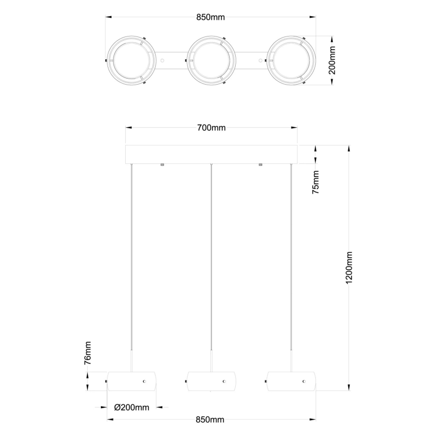 Globo - LED-riippuvalaisin vaijerilla LED/30W/230V 3000K